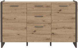 Komoda Forte OSTK235-C822, ruda/pilka, 41.3 cm x 141.8 cm x 86.1 cm
