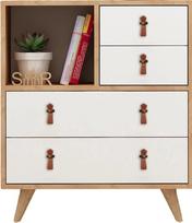 Komoda Kalune Design Fallow 811MDD3422, ąžuolo/balta, 40 cm x 70 cm x 88.6 cm
