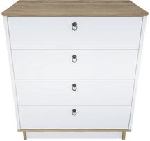 Komoda Kalune Design Sahra 875ZNA4564, ąžuolo/balta, 72 cm x 42 cm x 83.1 cm