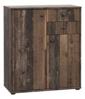 Komoda Forte Tempra 2 T2KK50-H51, tamsiai ruda, 35 cm x 74 cm x 86 cm