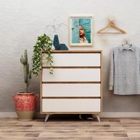 Komoda Kalune Design Suvera 811MDD3408, ąžuolo/balta, 40 cm x 70 cm x 86 cm