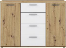 Komoda Forte WNK26-C830, ruda/balta, 38 cm x 129.6 cm x 93 cm