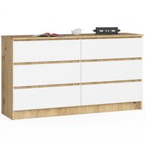Komoda Akord K140, ąžuolo/balta, 40 cm x 138 cm x 77 cm