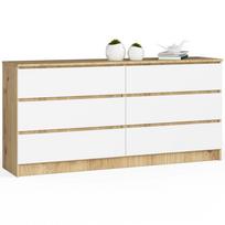 Komoda Akord K160, ąžuolo/balta, 40 cm x 160 cm x 77 cm