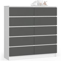 Komoda Akord K120, balta/pilka, 40 cm x 120 cm x 121 cm
