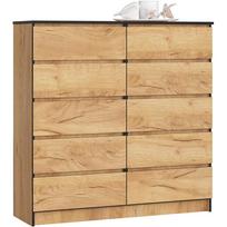 komoda akord - Komoda Akord K120, ąžuolo/juoda, 40 cm x 120 cm x 121 cm - 1 nuotrauka