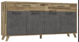 Komoda Forte Ricciano RCQK244-C746, medžio/pilka, 41.5 cm x 203.9 cm x 97.4 cm