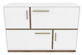 Komoda Kalune Design Mares 322RTC1505, balta/riešuto, 45 cm x 120 cm x 81.6 cm