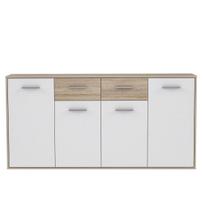 Komoda Domoletti NTU241-Q45F, balta/medžio, 162.3 cm x 34.2 cm x 88.1 cm