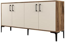 Komoda Kalune Design Kiev 160, kreminė/riešuto, 35 cm x 160 cm x 78 cm