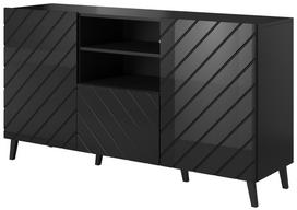 Komoda Cama Meble Abeto KOM150 CZ, juoda, 150 cm x 42 cm x 82 cm