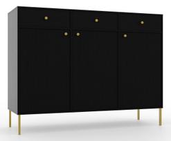 Komoda ADRK Tili, juoda, 40.8 cm x 124.5 cm x 80 cm