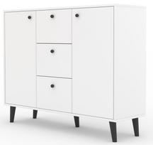 Komoda ADRK Besa, balta/juoda, 35 cm x 120 cm x 93 cm