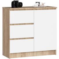 komoda akord - Komoda Akord Furniture Factory K80 Jerry, balta/rusva, 35 cm x 80.4 cm x 64.6 cm - 1 nuotrauka