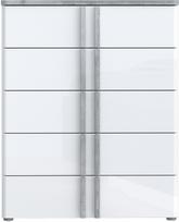 Komoda Forte Buganvilla BGVK212-M765, balta/pilka, 42.4 cm x 80.4 cm x 100 cm