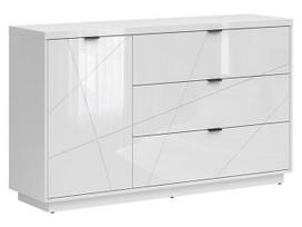 Komoda Forn S471-KOM1D3S-BIP, balta, 156 cm x 42.5 cm x 93 cm
