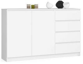 komoda akord - Komoda Akord Furniture Factory K013, balta, 160 cm x 40 cm x 99 cm - 1 nuotrauka
