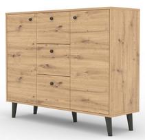 Komoda ADRK Besa, ruda/juoda, 35 cm x 120 cm x 93 cm
