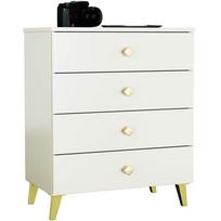 stalciai 60 cm - Komoda Akord Furniture Factory Mobi K-04, aukso/balta, 37 cm x 60 cm x 73 cm - 1 nuotrauka
