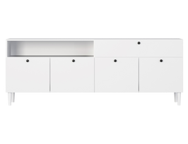 Komoda Dullum, balta, 40 cm x 200 cm x 75 cm