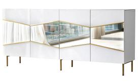 Komoda Kalune Design Nice, aukso/balta, 40 cm x 180 cm x 80 cm