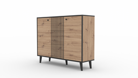 Komoda ADRK Fadi, ruda/juoda, 35 cm x 120 cm x 93 cm