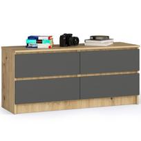 komoda 120 - Komoda Akord Furniture Factory K120 4SZ CLP, ąžuolo/pilka, 40 cm x 120 cm x 55 cm - 1 nuotrauka