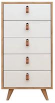 Komoda Kalune Design Frenzu 811MDD3421, ąžuolo/balta, 40 cm x 50 cm x 103 cm