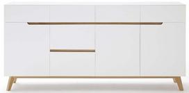 Komoda MCakcent Cervo 3D/6SZ, balta/rusva, 40 cm x 193 cm x 95 cm