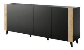 komodos 200 - Komoda Cama Meble Faro, ąžuolo/juoda, 200 cm x 42 cm x 82 cm - 1 nuotrauka