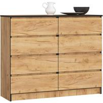 Komoda Akord K120 8SZ CLP, ąžuolo, 40 cm x 120 cm x 99 cm