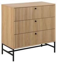 Komoda Albany, juoda/rusva, 40 cm x 80.6 cm x 80.4 cm