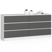 Komoda Akord K160, balta/pilka, 40 cm x 160 cm x 77 cm