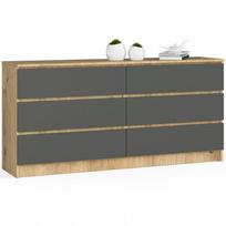 komoda 160 - Komoda Akord K160, ąžuolo/pilka, 40 cm x 160 cm x 77 cm - 1 nuotrauka