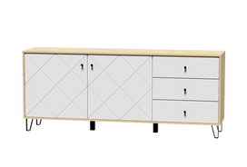 Komoda Bilbao, balta/rusva, 40 cm x 183.4 cm x 75.2 cm