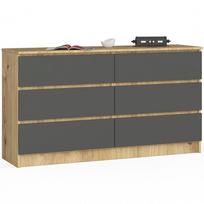 Komoda Akord K140, ąžuolo/pilka, 40 cm x 138 cm x 77 cm