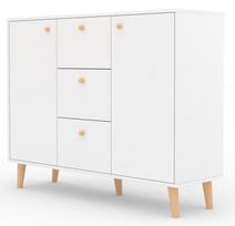 Komoda ADRK Besa, balta/rusva, 35 cm x 120 cm x 93 cm