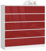 komoda 120 - Komoda Akord K120, balta/raudona, 40 cm x 120 cm x 121 cm - 1 nuotrauka