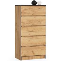 stalciai 60 cm - Komoda Akord K60, ąžuolo, 60 cm x 40 cm x 121 cm - 1 nuotrauka