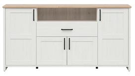 Komoda Loksa S455-KOM4D1S-APW, balta, 42.5 cm x 194 cm x 98.5 cm