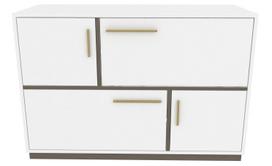 Komoda Kalune Design Mares 322RTC1506, balta/pilka, 45 cm x 120 cm x 81.6 cm