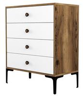 Komoda Kalune Design Lizbon 537, balta/riešuto, 40 cm x 76 cm x 90.7 cm