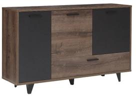 Komoda Forte Baveno BVNK332-N09, tamsiai pilka/tamsaus ąžuolo, 42 cm x 155 cm x 93 cm