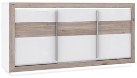 Komoda Forte Canne CQNK231B-C141, ąžuolo/balta, 53 cm x 192.7 cm x 98.2 cm