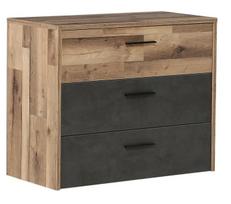 Komoda Forte Modern Way RCQK211CF-C692, ruda/pilka, 42 cm x 100 cm x 80 cm