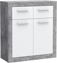 Komoda Forte Baccio BCCK221-C264, balta/pilka, 34 cm x 83 cm x 90 cm