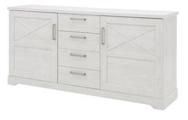 Komoda Forte Rockhampton RHPK231-D43, balta, 42 cm x 182.9 cm x 91 cm