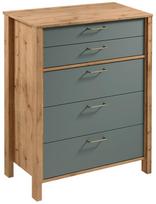 Komoda Gala Meble Indygo K5S, ąžuolo/žalia, 90 cm x 46.5 cm x 108.5 cm