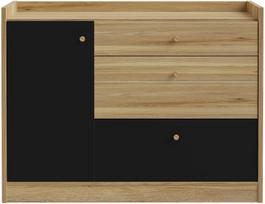 Komoda Forte CXMK221L-M635, juoda/rusva, 119.1 cm x 41.5 cm x 90 cm