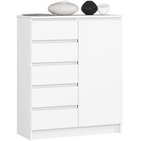 Komoda Akord Furniture Factory K80, balta, 35 cm x 80.4 cm x 97 cm